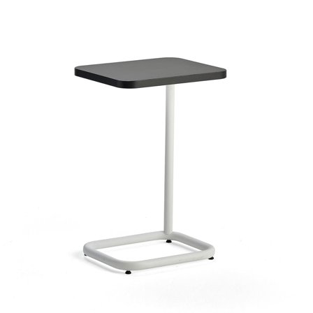 Laptop table STANDBY, 425x350x647 mm, white stand, black table top