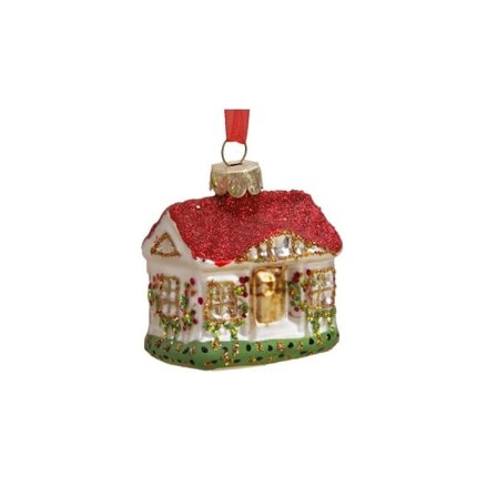 jul hus träd prydnader glas dekorationer glas jul leksaker