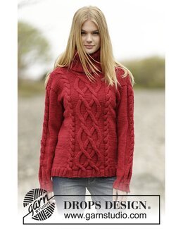 Strikkeopskrift Sweater med rullekrave - Drops Design