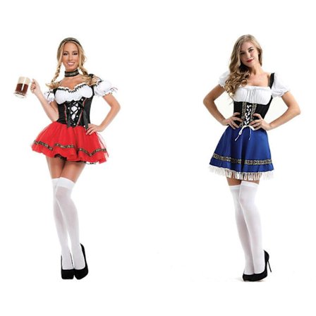 2023 Uusi Oktoberfest-olutpiikatytön puku Saksan Baijerin Dirndl-mekko Karnevaali Cosplay Hienot mekot - Täydellinen