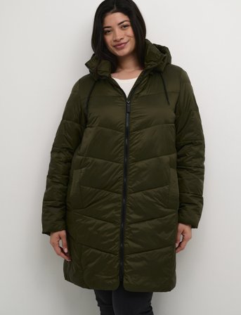 Kaffe Curve Kcsusanna Coat - Khaki green - 52
