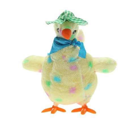 Gul høne, der lægger æg, sjovt elektronisk plyslegetøj, dukke