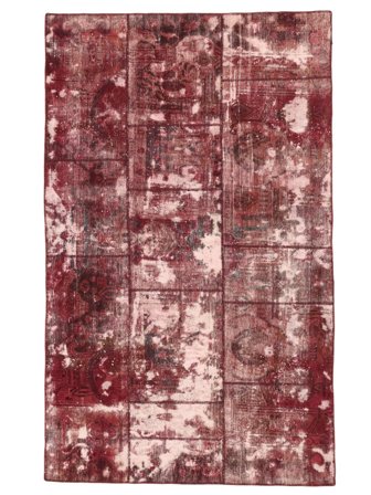 Patchwork Rug Hand Knotted 172X279 Dark Red/Red Persia