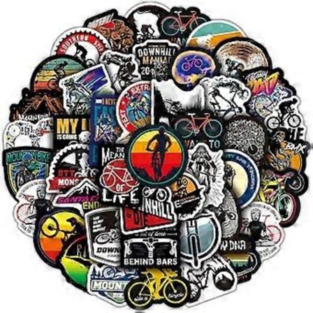 Mountainbike-klistermærker Fysiske klistermærker DIY 100 stk Sjove klistermærker til dekoration til vandflaske Vandafvisende vinyldekoration 