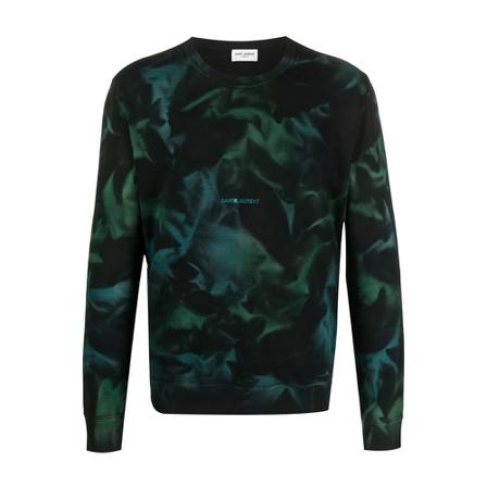 Saint Laurent, Bluza Tye-Dye Czarny, Mężczyzna, Rozmiar: S