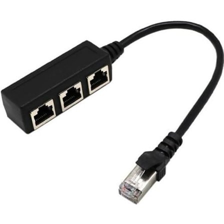 RJ45 1-3 Ethernet LAN -verkkokaapelin jakaja 3-suuntainen jatkoadapteriliitin-235