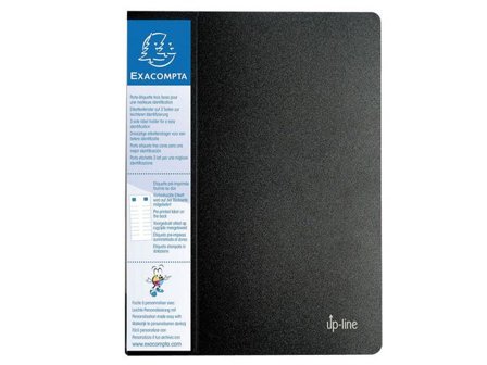 EXACOMPTA Demobok, Up-line med 3-sidig etiketthållare, A4, 20fickor, 240x320mm, polypropylen, svart - Lyreco - Kontorsmaterial - Pärmar och register -