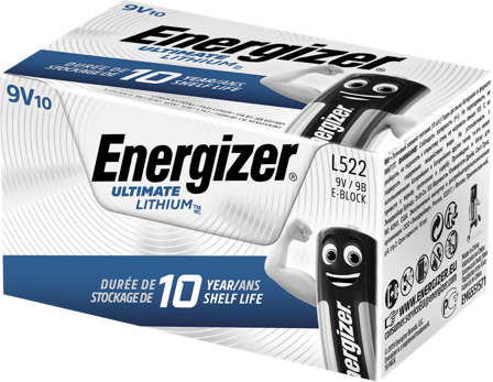 Energizer Ultimate Lithium Batteri 9 V/L522, 10-pakning, Elfordeling & strømforsyning