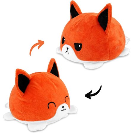 Orange 15 * 15 * 10cm plysch | Vändbar design | Söta barn