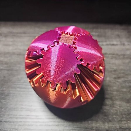 3D-printet 9,5 cm Gear Ball Roterende Kugle Cube Stress Relief Ball Angst Afslapning Finger Legetøj ABS Håndværk Legetøj