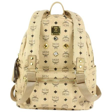 MCM Pre-owned, Pre-owned Leather backpacks Beige, Dames, Maat:ONE Size