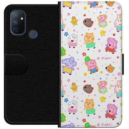 Kompatibel Tegnebogsetui til OnePlus Nord N100 Farverige tegneserie dyrekarakterer i en legende stil med stjerner og prikker på en lys baggrund