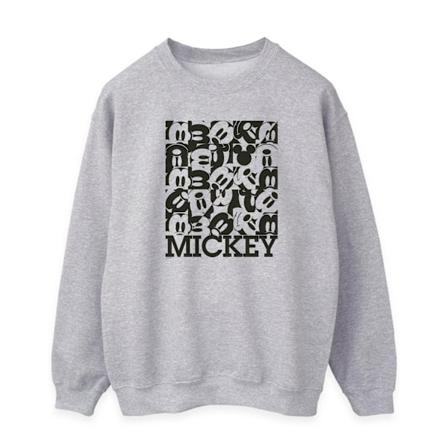 Disney Dam/Kvinnor Mickey Mouse Grid Sweatshirt M Heather Gre Heather Grey M