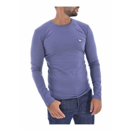Emporio Armani - Långärmade T-shirts - Blå - Herr - Storlek: L, Herr, Storlek: L