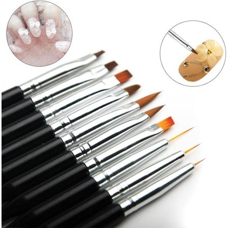 *Neglekunst Pensel Sæt, 10stk Negle Pensler til UV Gel Neglekunst Tips*