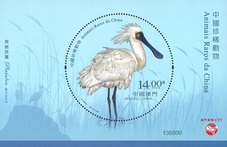 Macau - Sjældne dyr i Kina - Postfrisk miniark