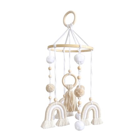 Baby Mobil, Baby Vindklokker, Krybbedekorasjon, Nyfødt Barnerom, Hengende Sengklokke, Håndvevd Hengende Dekorasjon for Babyer