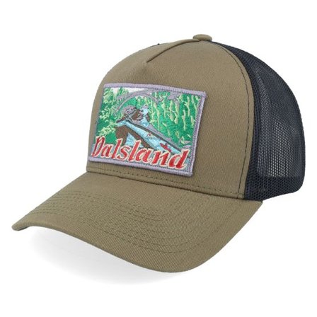 Wild Spirit - Grön trucker Keps - Swedish Dalsland Landscape Olive/Black A-frame Trucker @ Hatstore