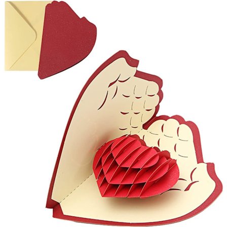 Romantisk 3D Pop-Up Gratulasjonskort med Konvolutt for Kone, Ektemann, Kjæreste, Mor, Kort for Bryllup, Jul, Bursdag, Valentinsdag, Mor