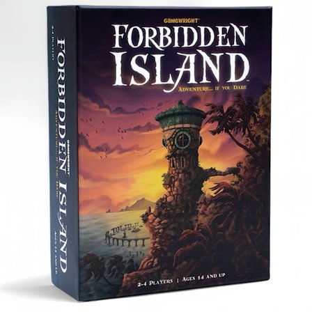 Gamewright Forbidden Island brætspil, et kooperativt eventyrstrategispil for 2-4 spillere, velegnet til forsamlinger på 14+