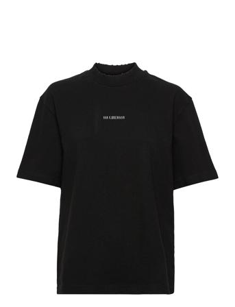 Distressed Logo Tee Short Sleeve T-shirts & Tops Short-sleeved Svart HAN Kjøbenhavn