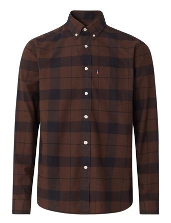 Casual Check Flannel B.d Shirt Skjorte Uformell Brun Lexington Clothing*Betinget Tilbud
