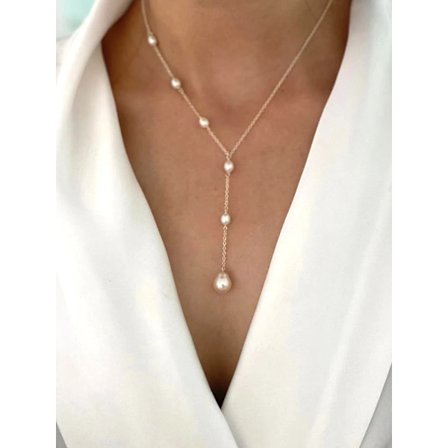 Äkta S925 silver naturligt sötvattenspärlhalsband smycken för kvinnor