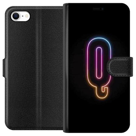 Kompatibel Tegnebogsetui til Apple Apple iPhone 6s Minimalistisk neonbogstav Q i lyse farver mod mørk baggrund