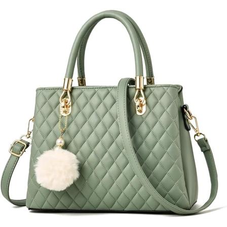 Dame Læder Håndtasker Punge Top-håndtag Totes Satchel Skuldertaske til Damer med Pompon