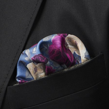 Benoit Silk Boho Pocket Square for Men - Patterned Pocket Squares