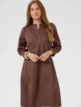 Culture Cuantoinett 3/4 Sleeve Dress - Brown - M