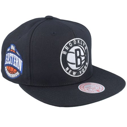 Mitchell & Ness - NBA Schwarz snapback Cap - Brooklyn Nets Conference Patch Black Snapback @ Hatstore