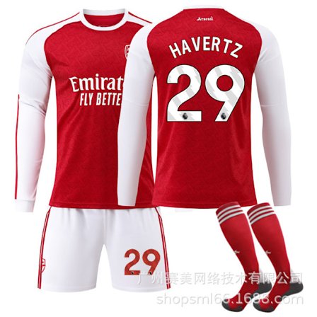 25-26 Arsenal Hjemmedrakt Langermet Sett (med sokker)