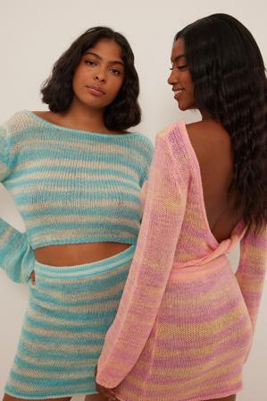 Misslisibell x NA-KD Jupe courte en maille - Jupes en tricot - Multicolore - XXX-Large