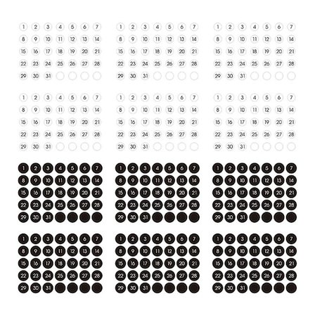 12 kpl Värikkäitä Pyöreitä Numero-Päivämäärä Tarroja Journal-Muistikirjan Tarrat Tarvikkeet Kirjekuoren Sulkemiseen