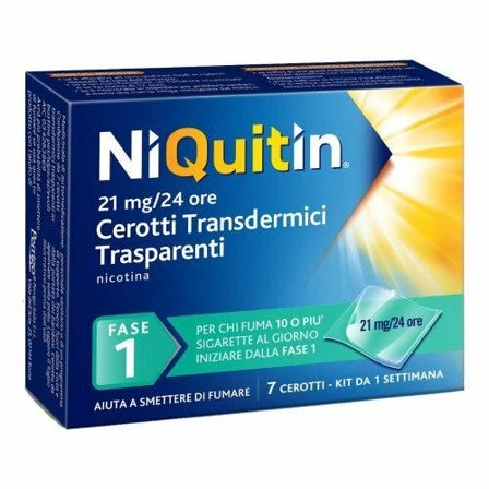 Niquitin 7 Cerotti Trannsdermici Trasparenti 21mg/24 Ore