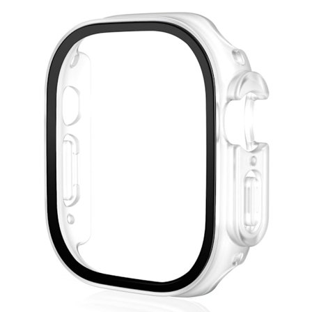 Apple Watch Ultra cover with tempered glass screen protector - Matte Transparent