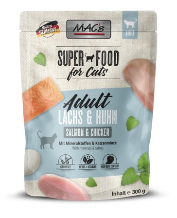 Mac's Super Food for Cats Laks og Kylling 6x300g - Våtfôr