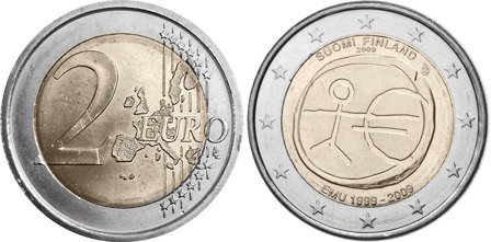 Finland 2009 - 10 år for Den Økonomiske og Monetære Union - 2 euro mønt
