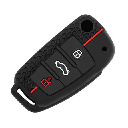 Silikon Nøkkelveske Deksel for Audi A4 B7 A6 C6 4f 8v A3 8p A1 A3 Biltilbehør Fjernkontroll Nøkkeldeksel 3 Knapp Jakke~02507