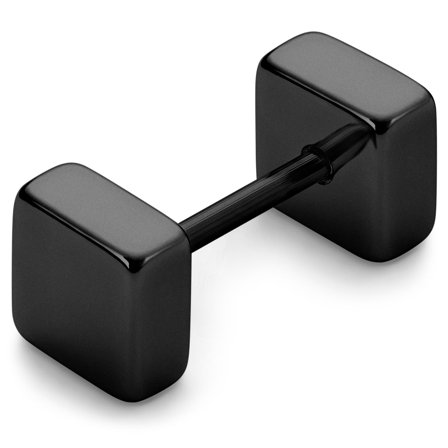 6mm Sort Kvadrat Stud Ørering til mænd - Ørestikker