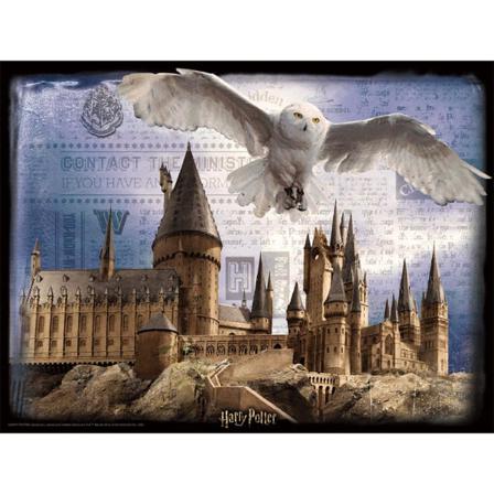 Harry Potter Hogwarts Och Hedwig 3d-pussel One Size Brun/blå/