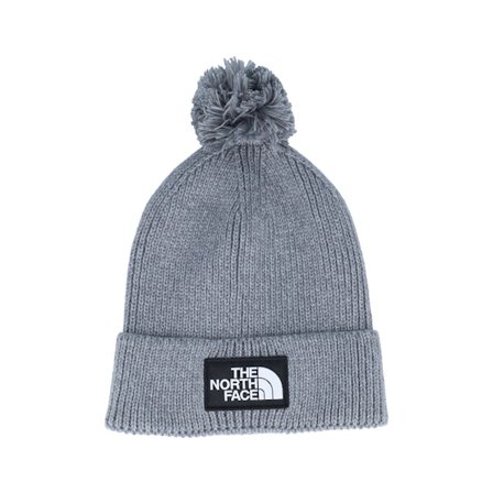 The North Face - Grigio pom Beanie - Tnf Logo Box Beanie Grey Pom @ Hatstore