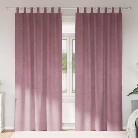 Mörkläggningsgardiner 2 pcs Mörkrosa 140 x 245 cm Sammet