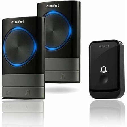 Trådløs Dørklokke - 5 Nivåer & IP55 Vanntett Trådløs Dørklokke, Dørklokkesett med 300 Meter, LED-Blits, 2 Plug-in Mottakere