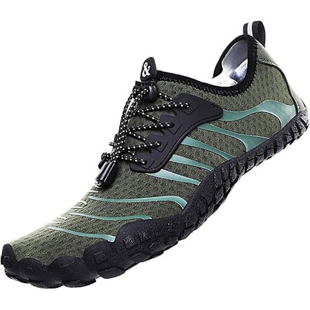 Badesko, strandsko, dame- og herresko for stranden, hurtigtørkende dreneringshull, badesko, sjøsko, surfesko, bassengsko grønn