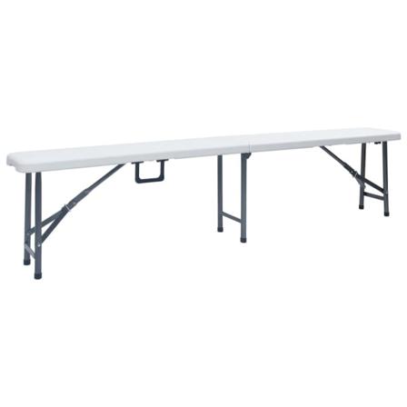 Vidaxl Hopfällbara Trädgårdsbänkar 2 St 180 Cm Hdpe Vit Vit