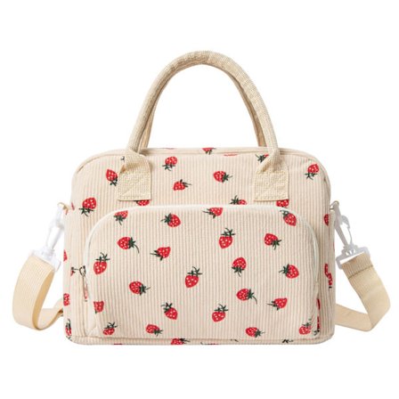 Frokosttasker til kvinder, 12L stor isoleret madkasse med justerbare skulderstropper, genanvendelig picnic køletaske med flere lommer