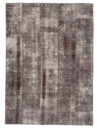 Patchwork Teppe Moderne Brun/Svart (Ull, Persia)