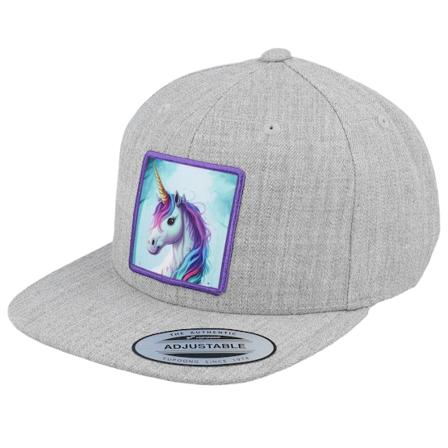 Unicorns - Grau snapback Cap - Kids Purple Unicorn Heather Grey Snapback @ Hatstore